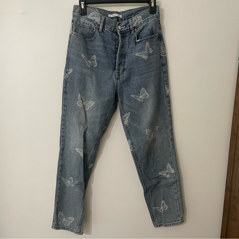 27 PacSun Butterflies Super High Rise Slim Jeans